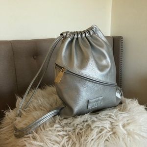 Adorable Silver Drawstring Backpack